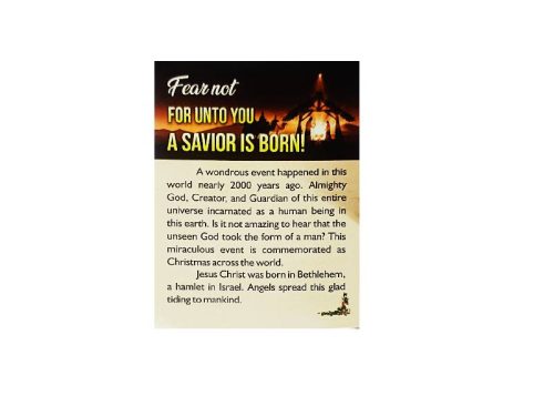 FEAR NOT FOR UNTO YOU A SAVIOR IS BORN! | TRACT |  ENGLISH